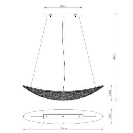 Globo - Suspension LED dimmable sur câble LED/40W/230V 2700-6000K chrome brillant + télécommande