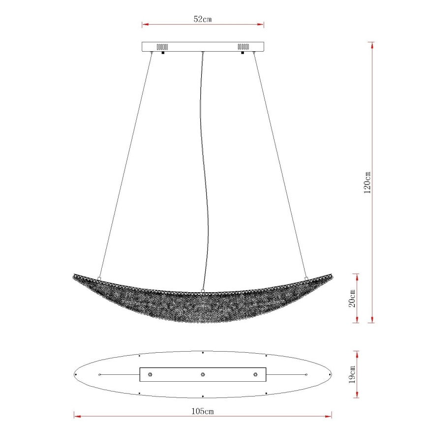 Globo - Suspension LED dimmable sur câble LED/40W/230V 2700-6000K chrome brillant + télécommande