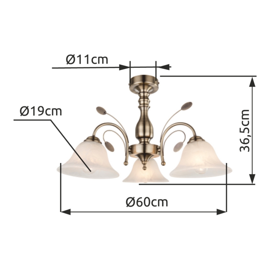 Globo 69007-3 - Plafonnier POPACKS 3xE27/60W/230V
