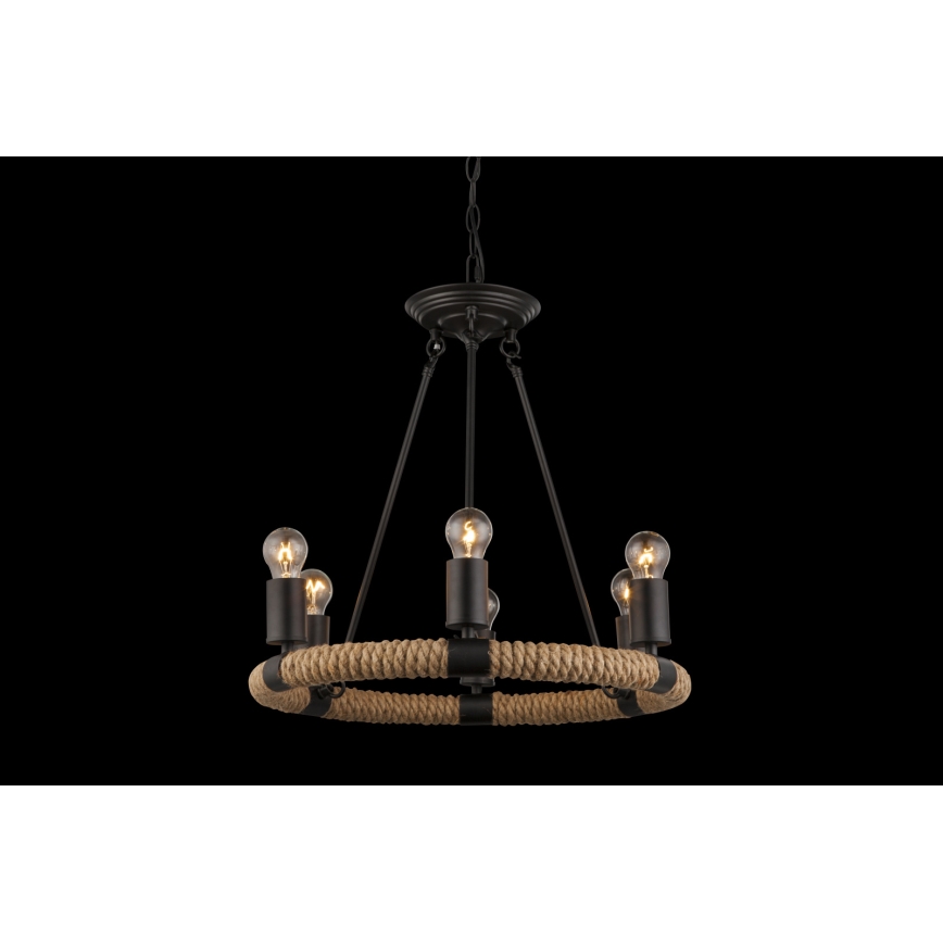 GLOBO 69029-6 - Lustre avec chaîne ULLEU 6xE27/40W/230V