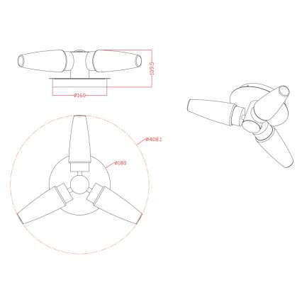 Globo 78160-3D - Spot de salle de bain 3xE14/20W IP44