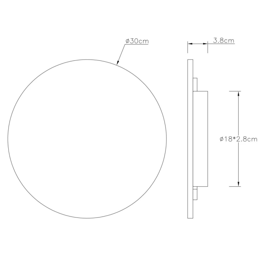 Globo - Applique murale LED 14 W / 230 V / 3000 K, Ø 30 cm