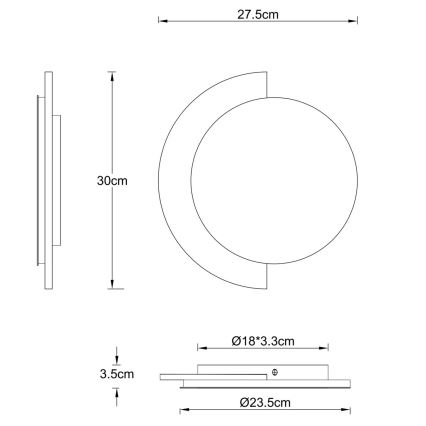 Globo - LED Applique murale LED/14W/230V 3000K