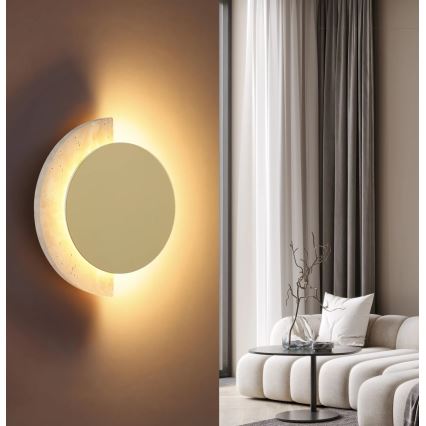 Globo - Applique murale LED/8W/230V 3000K Ø 20 cm travertin