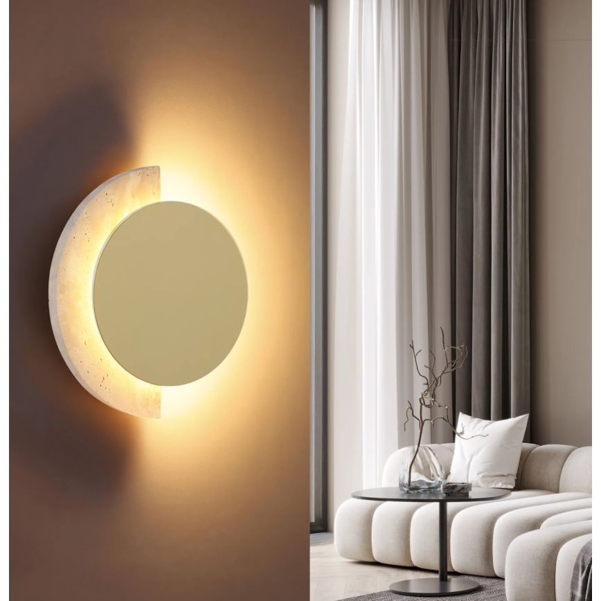 Globo - Applique murale LED/8W/230V 3000K Ø 20 cm travertin