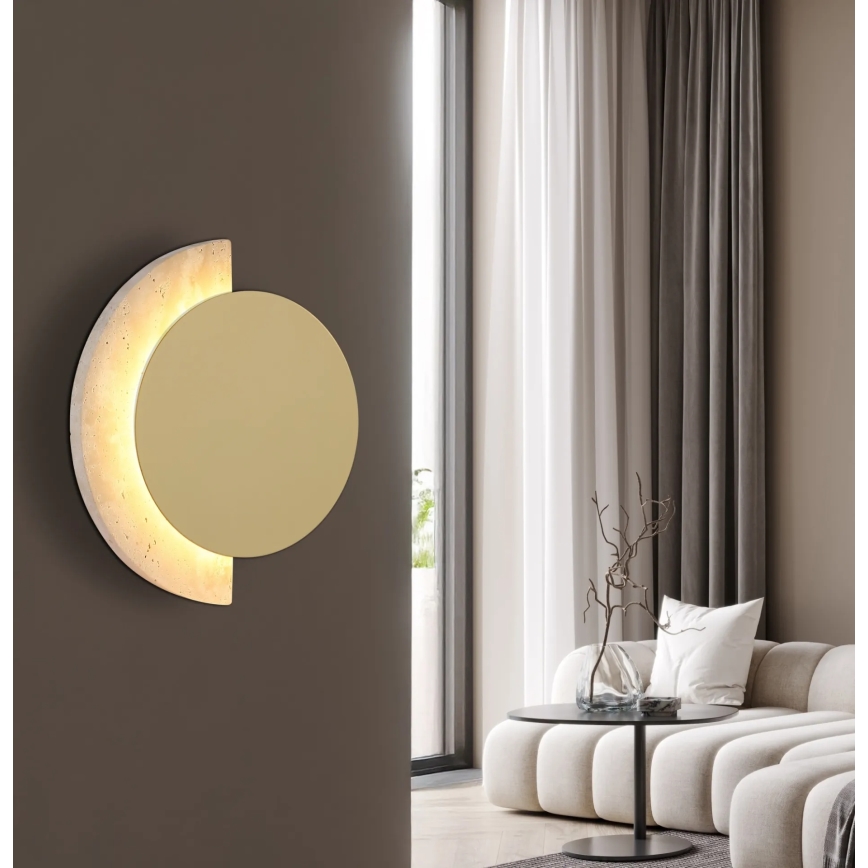 Globo - Applique murale LED/8W/230V 3000K Ø 20 cm travertin