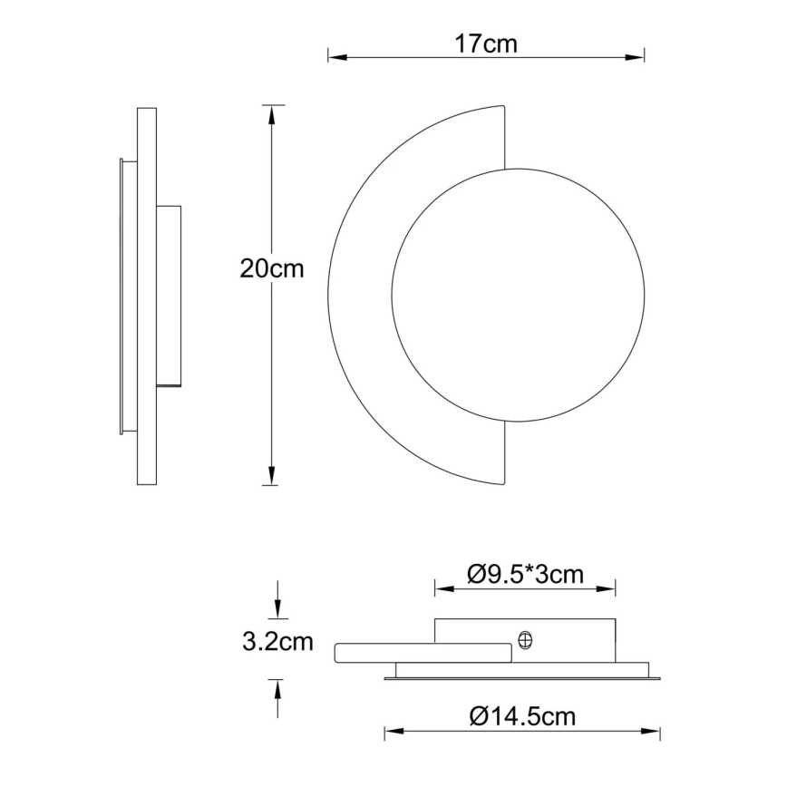 Globo - Applique murale LED/8W/230V 3000K Ø 20 cm travertin