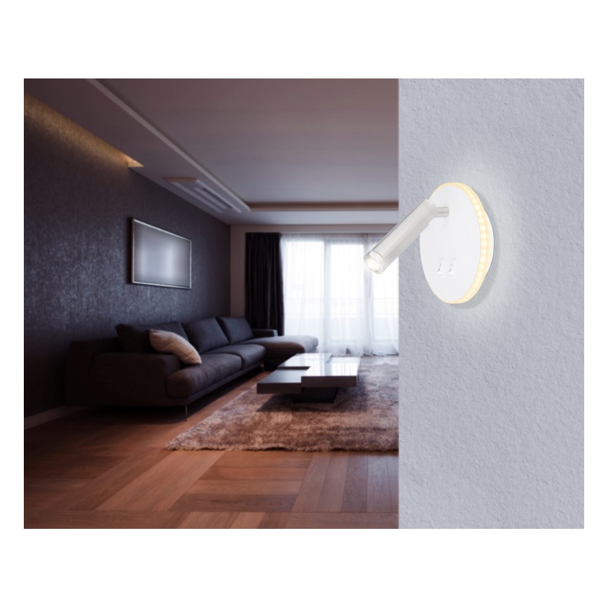 Globo - Spot mural LED/6W + LED/1W/230V