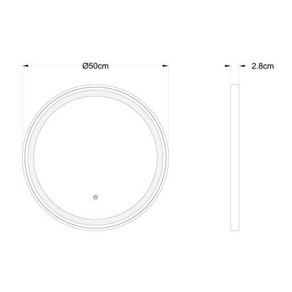 Globo - Miroir à intensité variable avec rétro-éclairage LED/10W/230V 2700/4000/6500K d. 50 cm