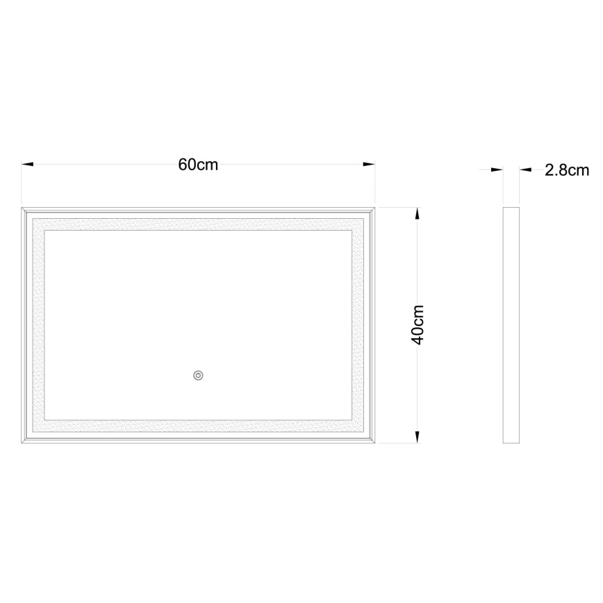 Globo - Miroir à intensité variable avec rétro-éclairage LED/10W/230V 60x40 cm