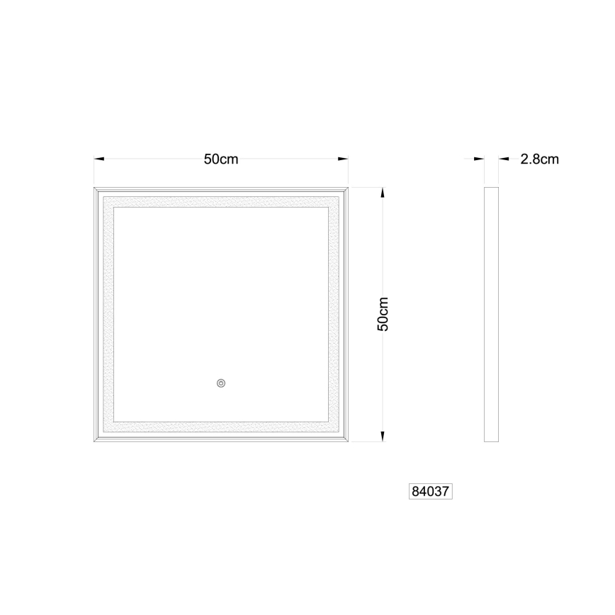 Globo - Miroir à intensité variable avec rétro-éclairage LED/10W/230V 50x50 cm