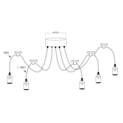 Globo A110-5 - Suspension MARACANA 5xE27/60W/230V