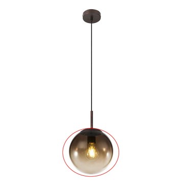 Globo - Abat-jour de remplacement pour lustre Ø 20 cm, brun fumé