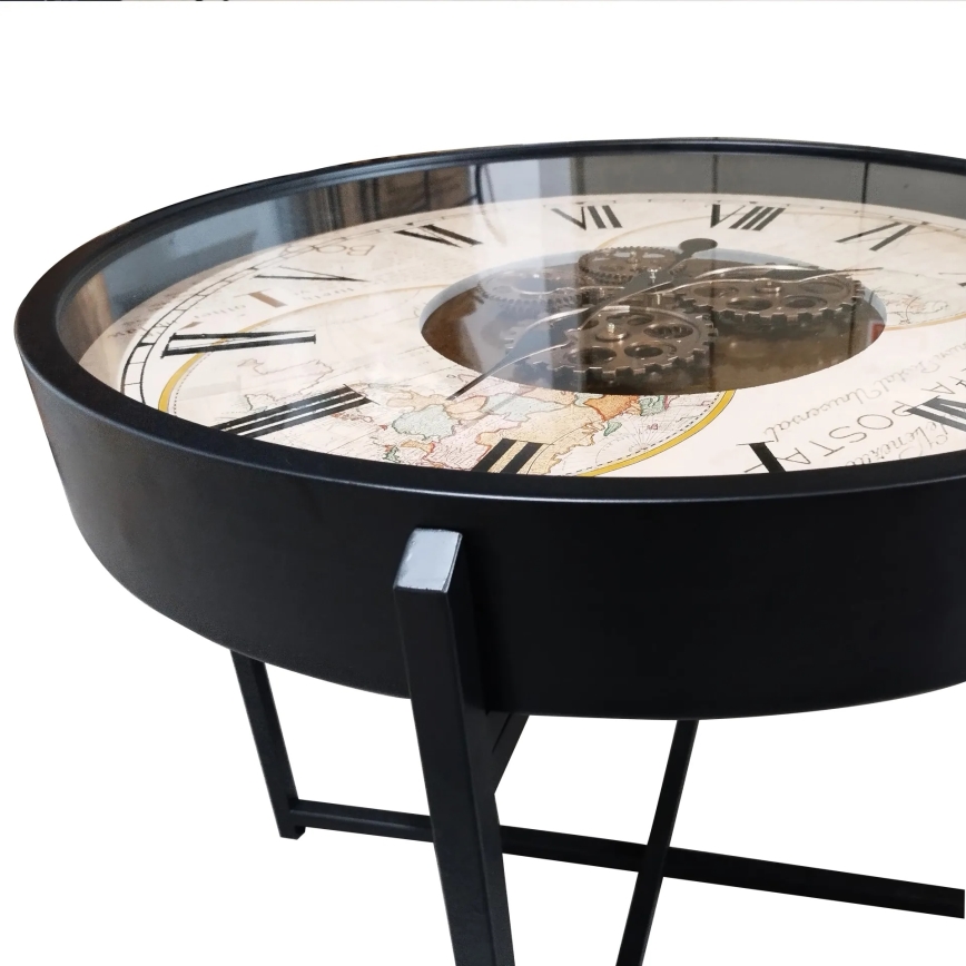 Globo - Table basse avec horloge Ø 71,5 cm, noire