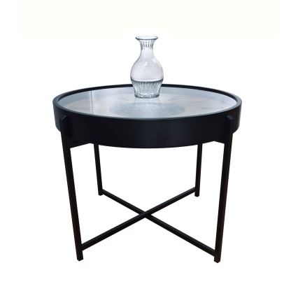 Globo - Table basse avec horloge Ø 71,5 cm, noire