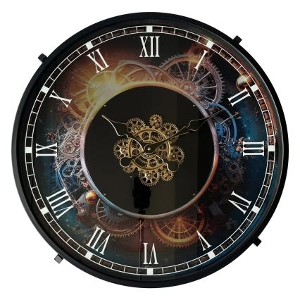 Globo - Table basse Ø 71,5 cm avec horloge intégrée, noire