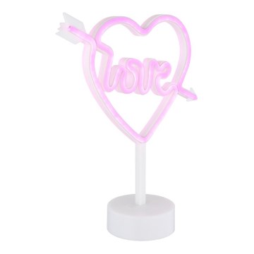 Globo - Décoration de table néon LED/2W/3xAA coeur