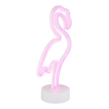 Globo - Décoration de table néon LED/2W/3xAA flamant rose