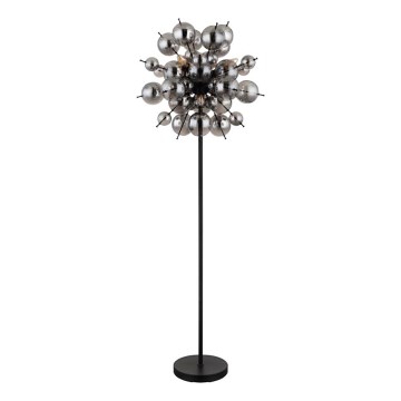 Globo - Lampadaire 6xE14/25W/230V noir/fumé