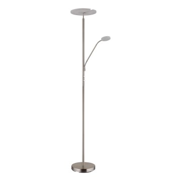 Globo - Lampadaire LED dimmable LED/28W/230V + LED/5W 3000K chrome brillant
