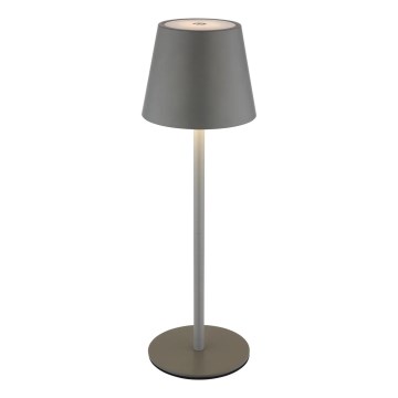 Globo - Lampe de table d'extérieur LED rechargeable 3 en 1, tactile et à intensité variable, LED/3W/5V, 3000/4000/5000K, IP54, 1800 mAh, gris