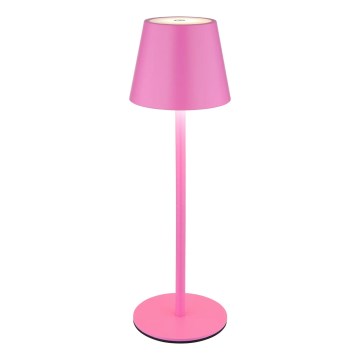 Globo - Lampe de table extérieure rechargeable à LED, dimmable et tactile, 3 en 1 LED/3W/5V 3000/4000/5000K IP54 1800 mAh rose