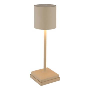 Globo - Lampe de table LED rechargeable à commande tactile et à intensité variable, 1,5 W / 5 V, 2200 mAh, beige