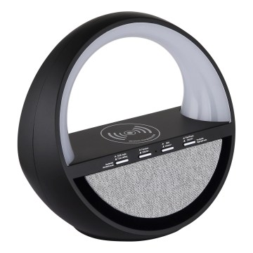 Globo - Lampe de table rechargeable LED RGB tactile avec haut-parleur et charge sans fil Qi LED/3,5W/5V 1800 mAh
