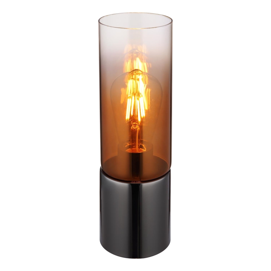 Globo - Lampe de table tactile 1xE27/25W/230V d. 9 cm noir/cuivre