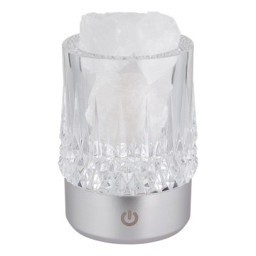 Globo - Lampe de table tactile dimmable à LED, 1W/5V, 3000K, 1200 mAh, argent