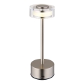 Globo - Lampe de table tactile rechargeable et à intensité variable LED/2,5W/3,7V 2700/4000/6500K 1800mAh chrome mat