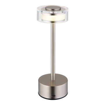 Globo - Lampe de table tactile rechargeable et à intensité variable LED/2,5W/3,7V 2700/4000/6500K 1800mAh chrome mat