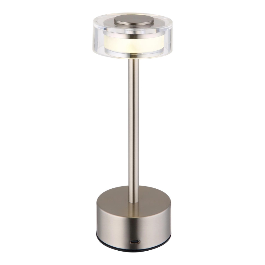 Globo - Lampe de table tactile rechargeable et à intensité variable LED/2,5W/3,7V 2700/4000/6500K 1800mAh chrome mat