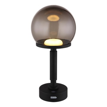 Globo - Lampe de table tactile rechargeable et à intensité variable LED/2,5W/5V 1800mAh 2700/4000/6500K noir