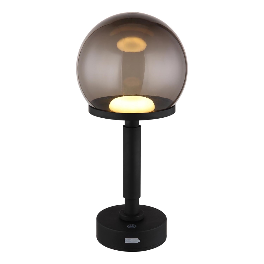 Globo - Lampe de table tactile rechargeable et à intensité variable LED/2,5W/5V 1800mAh 2700/4000/6500K noir