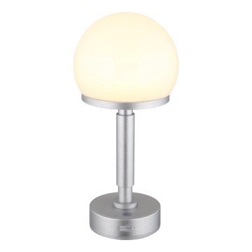 Globo - Lampe de table tactile rechargeable et à intensité variable LED/2,5W/5V 1800mAh 2800K argent