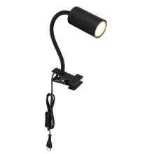 Globo - Lampe flexible avec pince 1xGU10/25W/230V noir