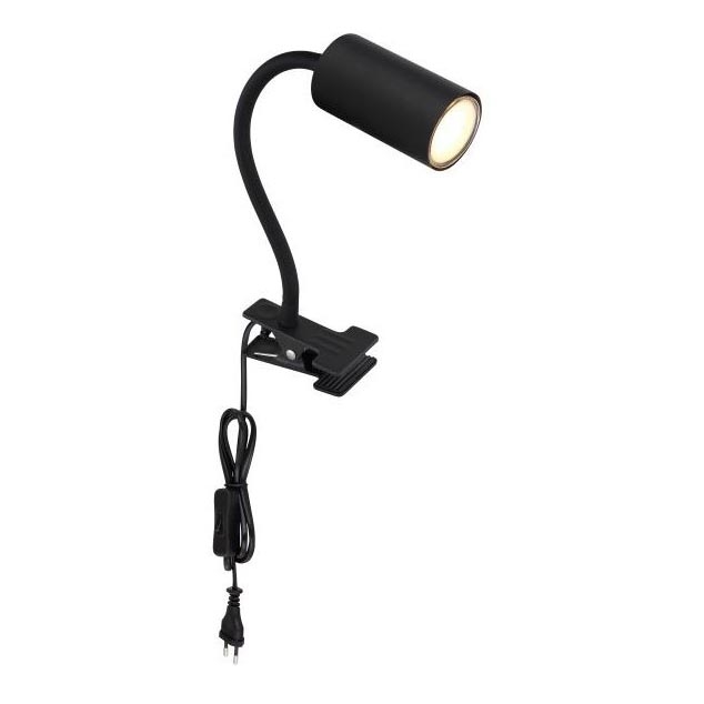 Globo - Lampe flexible avec pince 1xGU10/25W/230V noir