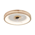 Globo - LED Plafonnier à intensité variable avec ventilateur LED/30W/230V 2700-6500K marron + télécommande