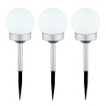 Globo - LOT 3x Lampe solaire LED/0,06W/3V 4000K d. 10 cm IP44