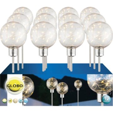 Globo - Lot de 12 lampes solaires LED 3,2 V IP44 600 mAh