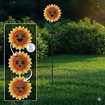 Globo - Luminaire solaire LED 200xLED/3V IP44 600 mAh en forme de fleur