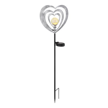 Globo - Luminaire solaire LED/3V IP44 300 mAh cœur argenté