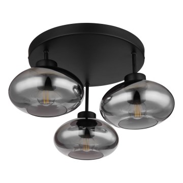 Globo - Lustre plafonnier 3xE27ILLU/40W/230V noir