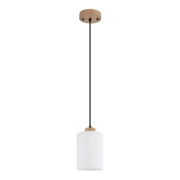 Globo - Lustre sur câble 1xE27/60W/230V chêne/blanc