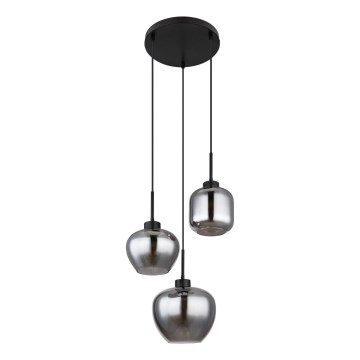 Globo - Lustre sur câble 3xE27/40W/230V noir
