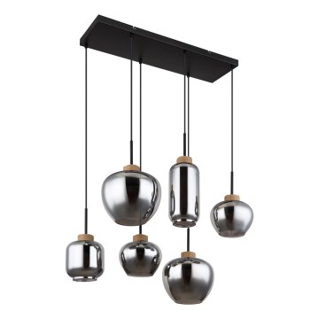 Globo - Lustre sur câble 6xE27/40W/230V noir