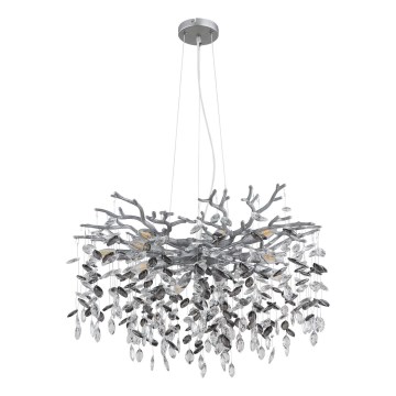 Globo - Lustre suspendu sur câbles 10xE14/40W/230V argenté