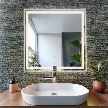 Globo - Miroir à intensité variable avec rétro-éclairage LED/10W/230V 50x50 cm