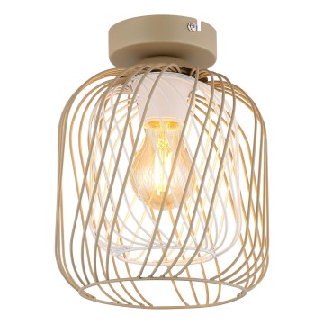 Globo - Plafonnier 1xE27/40W/230V Ø 18 cm beige/blanc